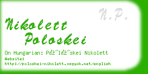 nikolett poloskei business card