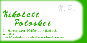 nikolett poloskei business card